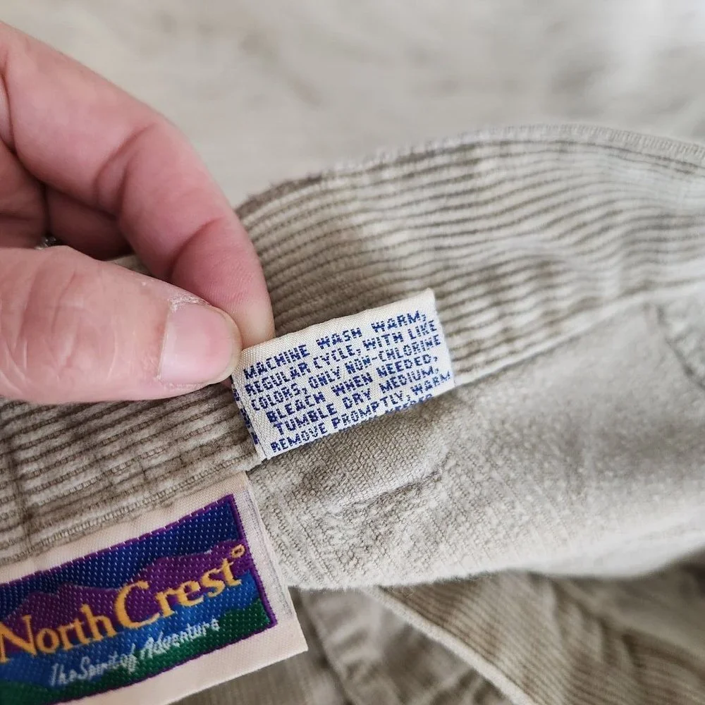 VTG NorthCrest Corduroy Carpenter Shorts‎ Size 36 Gray Made In USA Mom Hikers